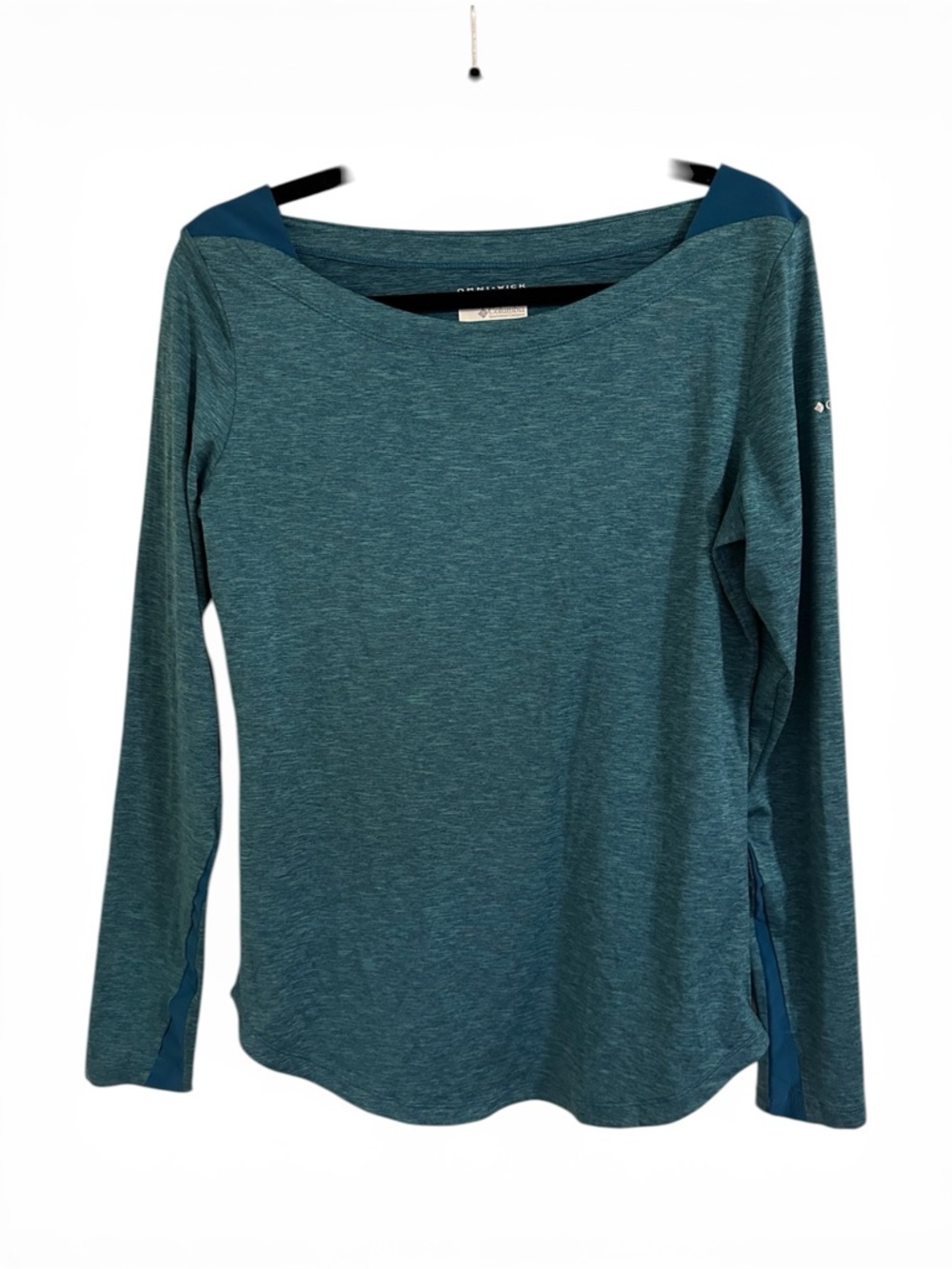 Columbia Women's Omni-Wick Long Sleeve Boat Neck Teal Heather Athletic Top SP